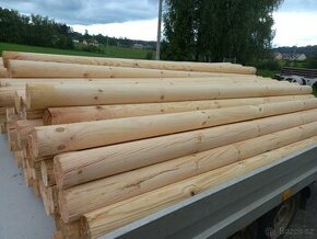 Kulatina borovice délka 264cm průměr 9,5cm a 17,5cm