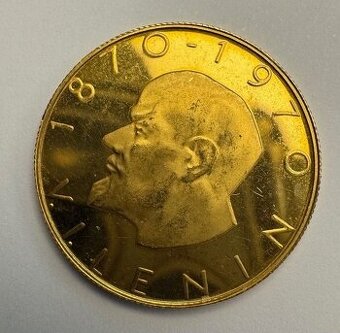 VZÁCNÁ zlatá dukátová medaile mince LENIN 1970