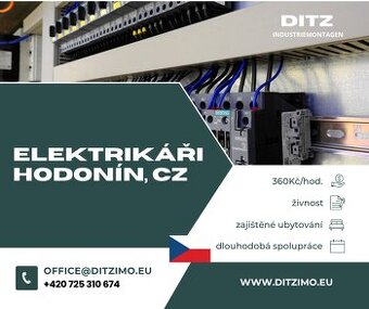 Elektrikáři – stabilní zakázka v Hodoníně, práce na hale