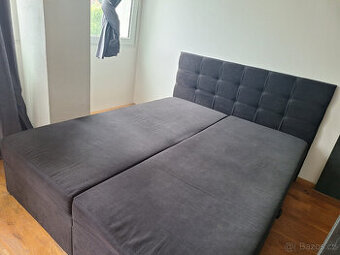Postel 180 x 200 černá s úložným prostorem