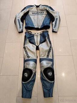 Vanucci Blau Titan-Pánská kožená moto kombinéza, dvoudílná