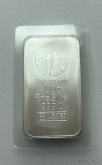Stříbrný slitek Argor Heraeus 100 g – Fine Silver 999,0