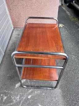 Odkládací stolek, chrom trubky funkcionalismus