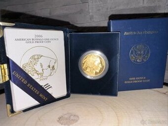 Zlatá mince AMERICAN BUFFALO z roku 2006, 1 oz, proof, USA,