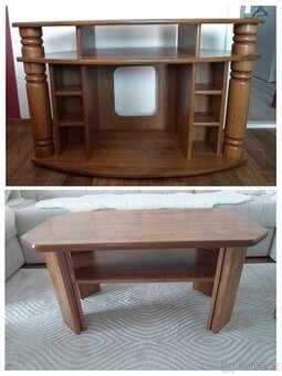 Komplet: konferenční stolek, stolek pod televizi