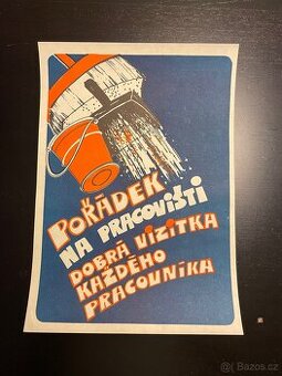 Plakát - 50 let KSČ -ROH komunismus, propaganda 35