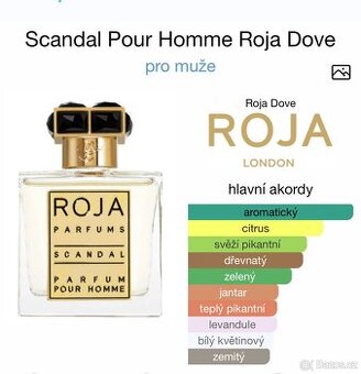 Prodám luxusní parfém Roja Parfum Pour Homme – tester, cca 9 - 1