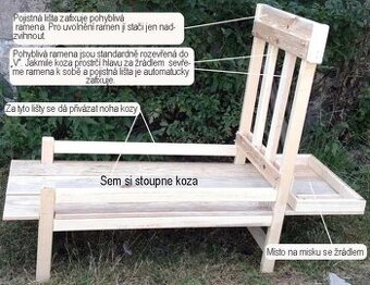 Lavice na dojeni koz a ovcí