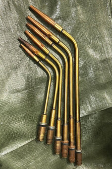 Sada autogenních hořákových nástavců – 6 ks (mosaz, starší t