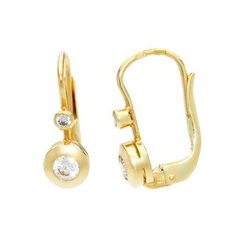 Nové krásné zlaté náušnice Lucky - 3 páry