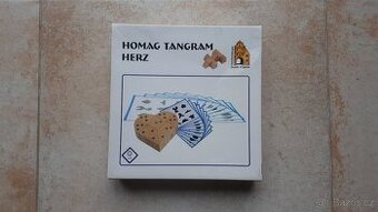 Dřevěný magnetický tangram srdce