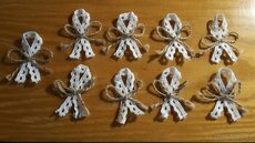 Svatební vývazky, brožové můstky, jutové mašličky - 1