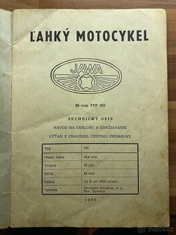 Jawa 50 555 příručka 1960 - 1
