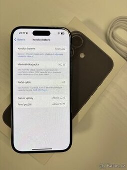 iPhone 16 256 gb černá bav