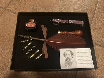 Dárkový set Charles Dickens Psací potřeby (Psací brk, hroty)