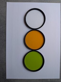 Filtry HOYA a B+W 77 mm uv, oranžový, zelený