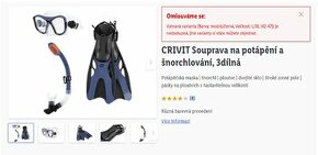 Sada na šnorchlování-brýle, ploutve, šnorchl