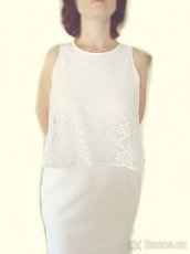 Nové smetanové šaty s krajkou - velká sleva  - 1