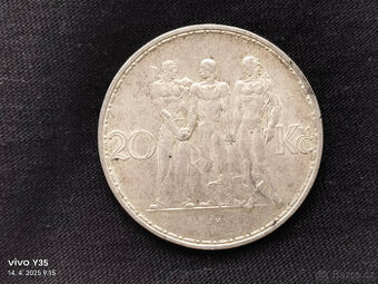 20 kč 1933 Československo