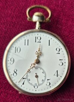 Celostříbrné kapesní hodinky systém Glashütte