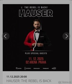 Koncert HAUSER - O2 Arena, 2x vstupenka