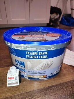 Fasádní barva Hornbach 6l + pigment + váleček