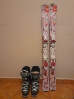Dívčí lyže Rossignol 120 cm + lyžáky 23.5