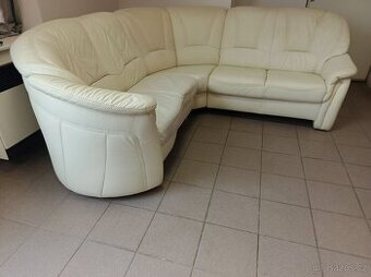 Kožená rohová sedací souprava - PRAVÁ KŮŽE