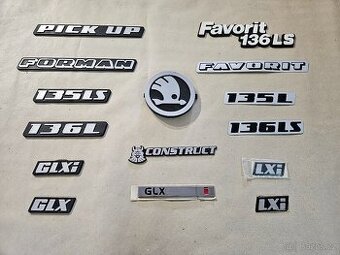 ORIGINÁL nápisy, znaky a nálepky na vozy Škoda