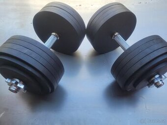 Nakládací jednoruční činky 2× 2,5kg - 50kg