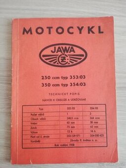 VELKÁ JAWA-ČZ 250/353/03-350/354/03 kývačka, 1958, TECHNICKÝ