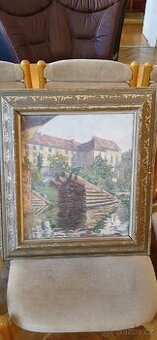 Obraz olej Písek hrad