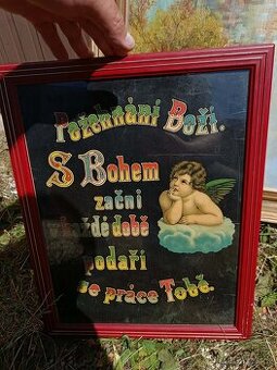 Prodám starý dekorativní obrázek Požehnání Boží