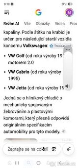 Vw 2.0 chladič vody Nissens