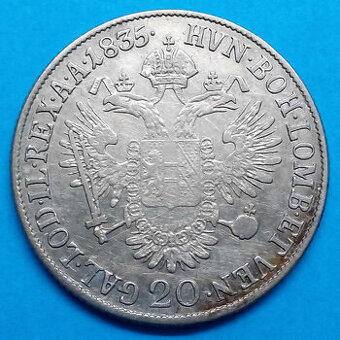 Stříbrná mince r. 1835 František II.