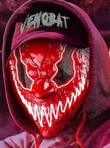 LED halloweenská strašidelná maska - 1
