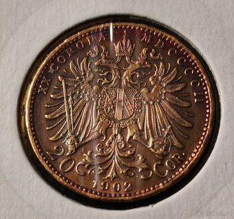 Au 20 koruna 1902 bz František Josef I
