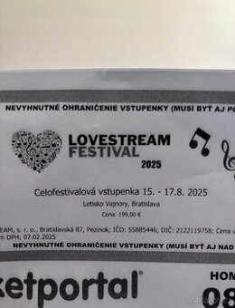 Celofestivalovy vstup na LOVESTREAM Festival
