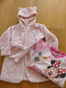 Župan srdíčka + pyžamo Minnie (set)  vel. 86