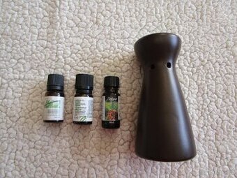 Nová hnědá aromalampa + 3x nový esenciální olej