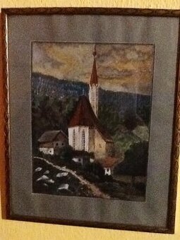 Pozná někdo kostel-klášter na malovaném obrazu z roku1933?.