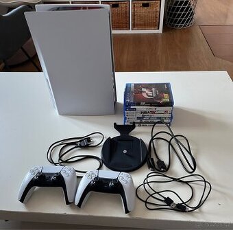 Sony PlayStation 5 (s mechanikou) + 2 ovladače + Hry - 1