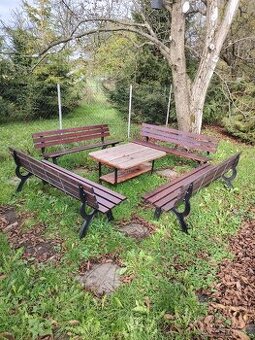 Zahradní posezení set -stůl a 4 lavice