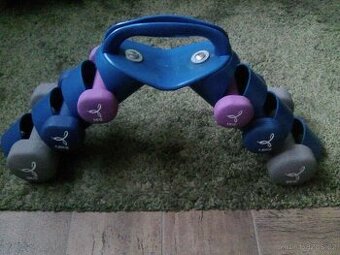 Sada vinylových činek včetně stojan/nosič - nová