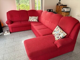 Sedací souprava do U červená