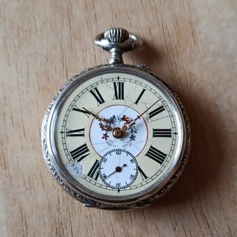 Starožitné stříbrné kapesní hodinky REMONTOIR