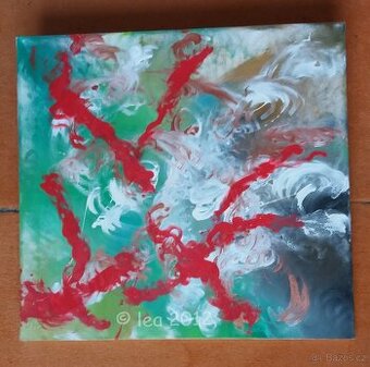 Obraz Červené jablko 2012-nevidomá malířka Lea