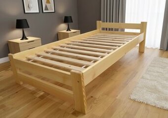 Nová postel borovice 90x200 cm masiv s roštem