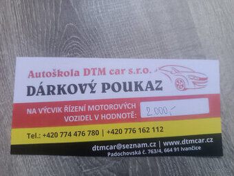 Poukaz na slevu 2000 do autoškoly