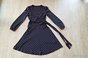 Tmavé šaty s jemným vzorem, vel 36 - 1